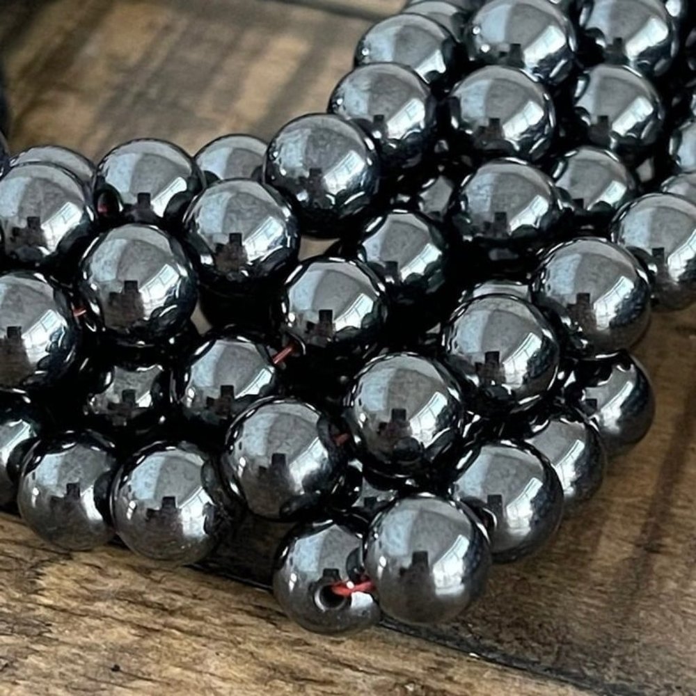 8mm Magnetic Hematite Bead Strand
